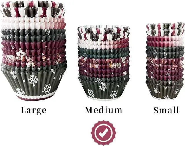 Alt view image 4 of 7 - qiqee Christmas 300-Count Cupcake Liners Standard Cupcake Cups 6 Design Cupcake Papers Baking Cups Cupcake Wrappers (Standard Size)