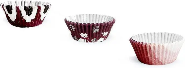 Alt view image 6 of 7 - qiqee Christmas 300-Count Cupcake Liners Standard Cupcake Cups 6 Design Cupcake Papers Baking Cups Cupcake Wrappers (Standard Size)