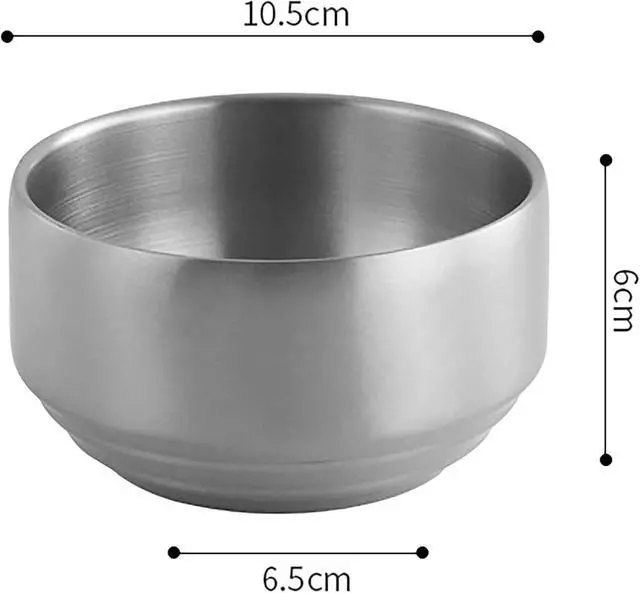 Alt view image 2 of 5 - Thickened 304 Stainless Steel Bowl, 300Ml Food Grade Bowl for Soup, Rice, Salad, Cereal, Breakfast, Dinner, Serving and Oatmeal at Home and Outdoors (1, 10.5 cm)
