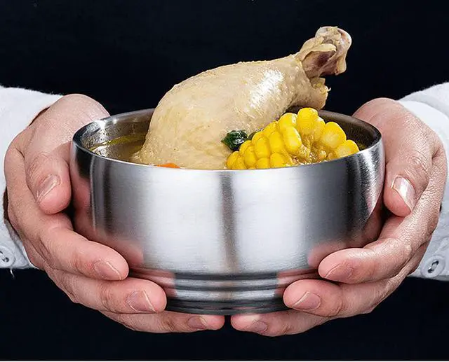 Alt view image 3 of 5 - Thickened 304 Stainless Steel Bowl, 300Ml Food Grade Bowl for Soup, Rice, Salad, Cereal, Breakfast, Dinner, Serving and Oatmeal at Home and Outdoors (1, 10.5 cm)