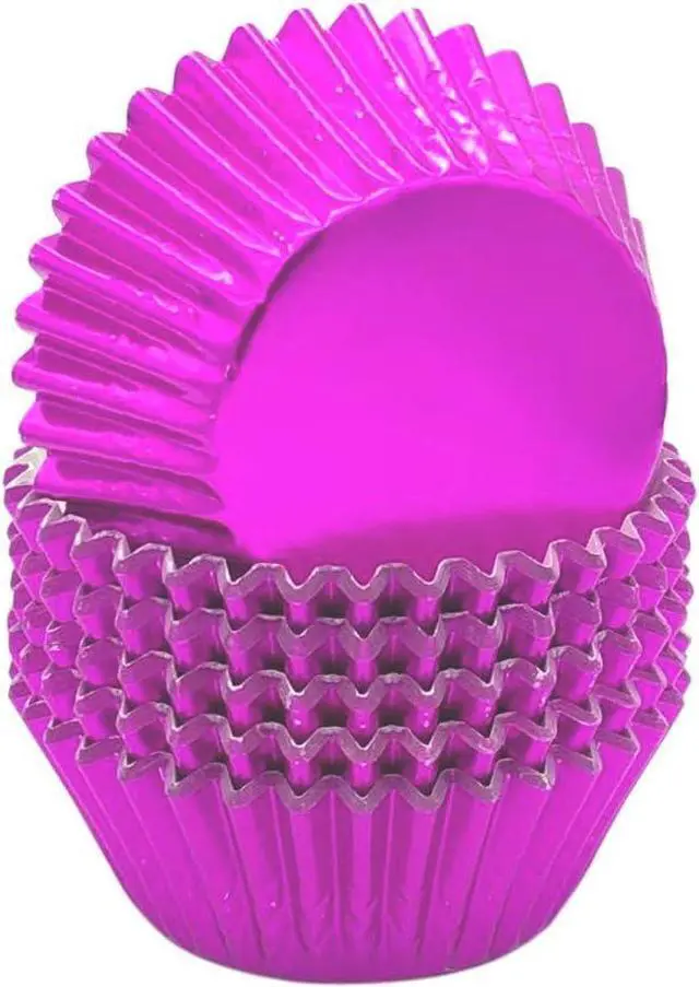 Main image of Hot Pink Foil Cupcake Liners Standard Paper Baking Cups for Birthday, Party and More, 120-Count
