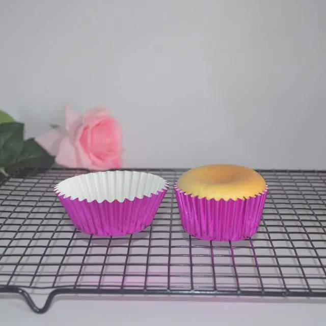 Alt view image 4 of 7 - Hot Pink Foil Cupcake Liners Standard Paper Baking Cups for Birthday, Party and More, 120-Count