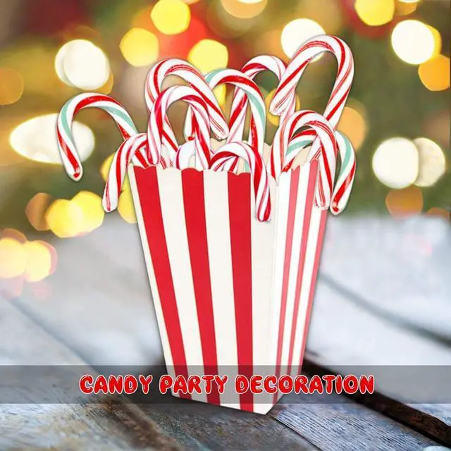 Alt view image 5 of 7 - Colorful Striped Popcorn Boxes 24 Pack, Movie Night & Game Day Snack Containers, Soccer Watch Party Popcorn Buckets, Disposable Cardboard Cups for Birthday, Classroom, Carnival, Wedding Party Supplies
