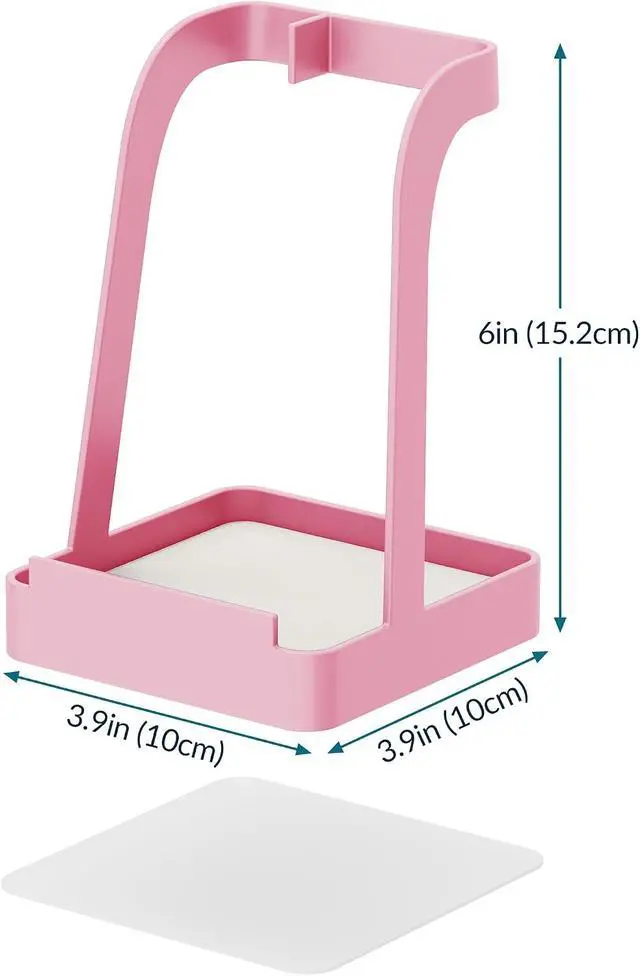 Alt view image 7 of 7 - NiHome Pot Lid & Spoon Rest, Diatomite Tray Ladle Holder, Stove Top, Pink | Quick-Absorb Diatomite Base & Anti-Slip Silicone Pad Keep Counters Dry While Holding Lids & Utensils Upright