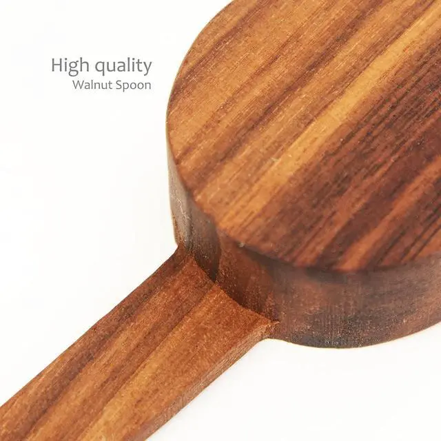 Alt view image 5 of 7 - Wood Scoop for Canister - Measuring Spoon for Coffee Beans, Ground Coffee, Protein Powder, Spices, Tea and Bath Salt Scoop (Long)