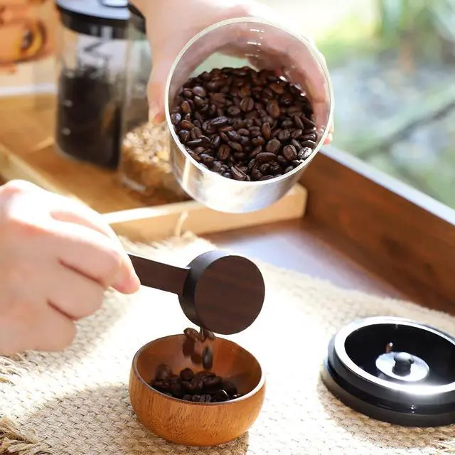 Alt view image 4 of 7 - Wood Scoop for Canister - Measuring Spoon for Coffee Beans, Ground Coffee, Protein Powder, Spices, Tea and Bath Salt Scoop (Long)