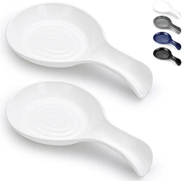 Main image of Kyraton Spoon Rest 2 Pack, Plastic Spoon Holder For Kitchen Counter, Kitchen Utensil Rack For Spoons, Tongs, Spatulas, Spoon Rack For Hob, Dishwasher Safe