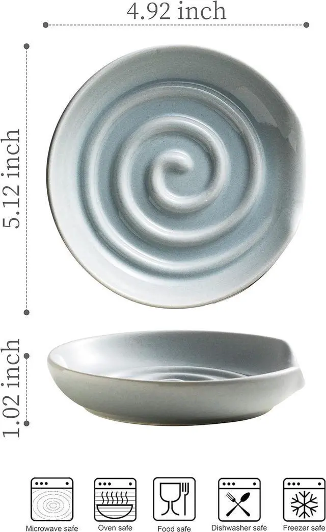 Alt view image 3 of 7 - Swirl Spoon Rest for Stove Top, Spatula Holder for Kichen Counter | Ceramic Coffee Spoon Holder, Cooking Utensils Rest to Prevent Sauce Spillage, Cooking utensils Holder,Dishwasher Safe