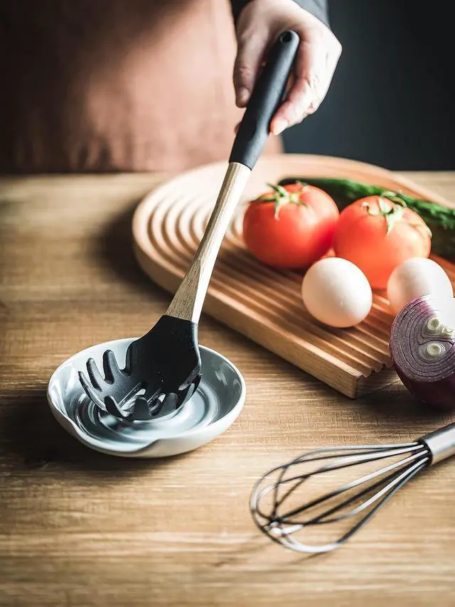Alt view image 4 of 7 - Swirl Spoon Rest for Stove Top, Spatula Holder for Kichen Counter | Ceramic Coffee Spoon Holder, Cooking Utensils Rest to Prevent Sauce Spillage, Cooking utensils Holder,Dishwasher Safe