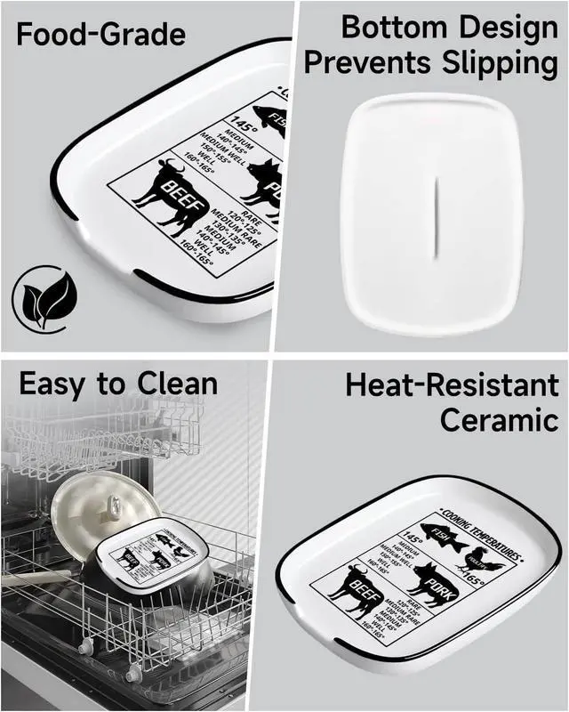 Alt view image 5 of 7 - Funny Large Spoon Rest for Stove Top, Ceramic Spoon Holder, White | Spoon Holder for Kitchen Counter Cooking Utensil Rest, Cooking Temperature Modern Farmhouse Kitchen Decor and Accessories