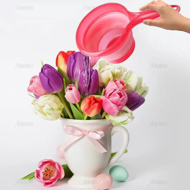 Alt view image 4 of 7 - AUEAR, Folding Water Ladle Collapsible Spoon Scoop Cup for Kitchen Ladles Bathroom Washing Pink