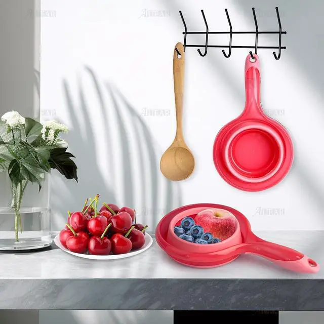 Alt view image 6 of 7 - AUEAR, Folding Water Ladle Collapsible Spoon Scoop Cup for Kitchen Ladles Bathroom Washing Pink