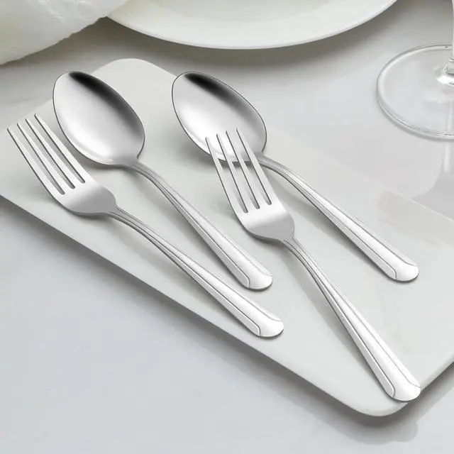 Alt view image 6 of 7 - BEWOS 24 Pieces Teaspoons, 6.2 Inches Stainless Steel Teaspoons Silverware, Spoon Silverware, Coffee Spoons, Small Spoon, Mirror Polished, Dishwasher Safe, Silver Spoons For Home, Restaurant