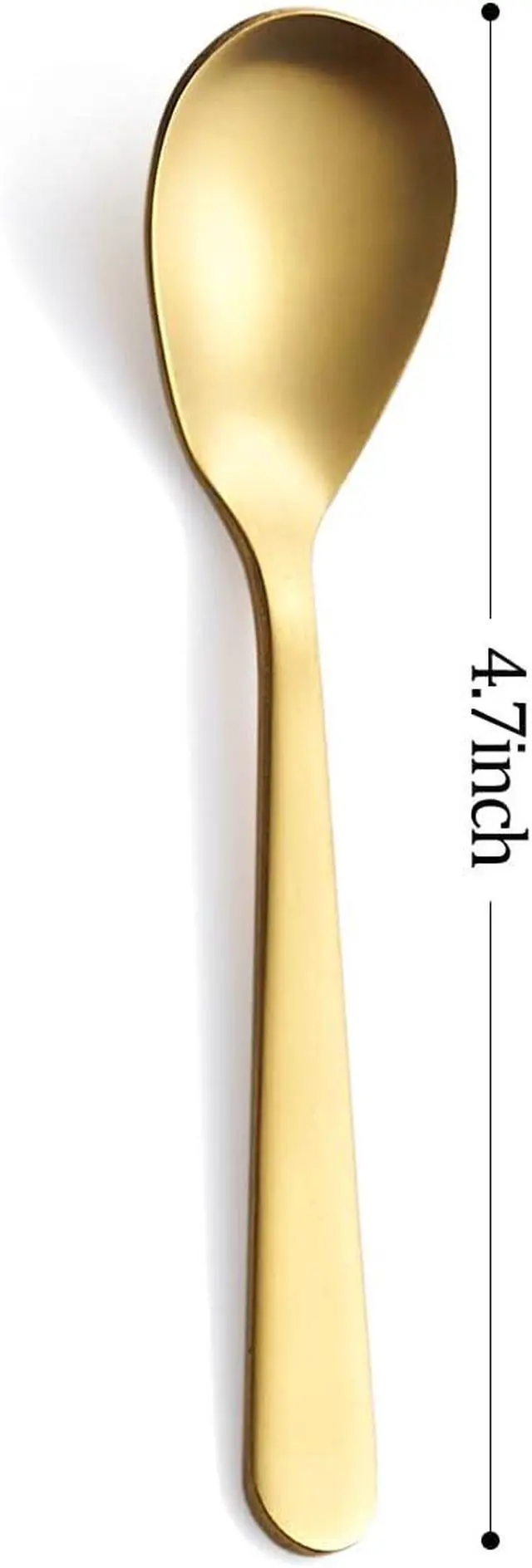 Alt view image 3 of 5 - Matte Gold Demitasse Espresso Spoons, Stainless Steel Satin Finish Coffee Spoons, Mini Teaspoons, Sugar Spoons, 4.7-inch, Set of 6, 6-PIECE
