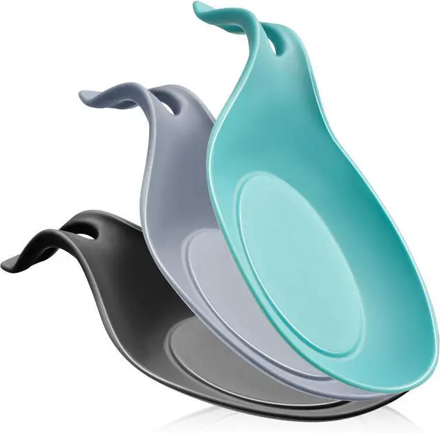 Main image of Spoon Rest for Stove Top, 3 Pack Large Silicone Spoon Holder for Kitchen Counter, Heat Resistant Cooking Spoon Holder, Microwave and Oven Safe