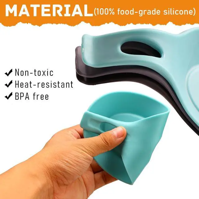 Alt view image 3 of 7 - Spoon Rest for Stove Top, 3 Pack Large Silicone Spoon Holder for Kitchen Counter, Heat Resistant Cooking Spoon Holder, Microwave and Oven Safe