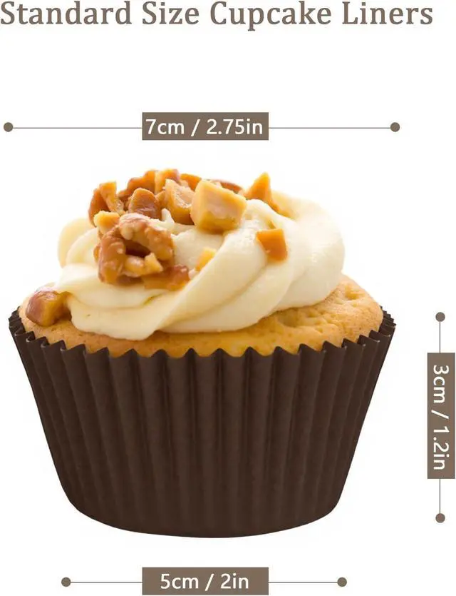 Alt view image 2 of 7 - Standard Cupcake Liners 300 Count Fall Colors Paper Muffin Baking Cups Brown Neutral Disposable Cupcake Wrappers for Holiday and Party Baking Supplies