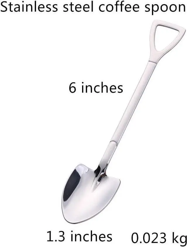 Alt view image 2 of 7 - 10 Pack Dessert Spoon 6 inch Shovel Shape Stainless Steel Spoons Ice Cream Fruit Spoon for Home Kitchen or Restaurant