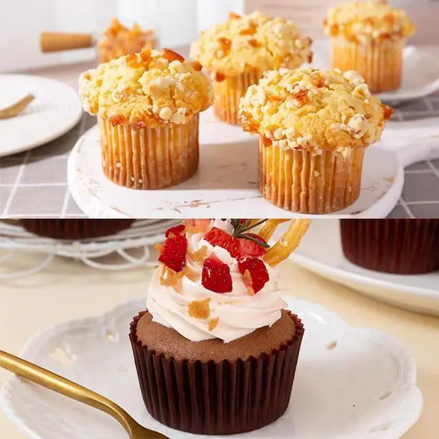 Alt view image 7 of 7 - Standard Cupcake Liners 300 Count Fall Colors Paper Muffin Baking Cups Brown Neutral Disposable Cupcake Wrappers for Holiday and Party Baking Supplies