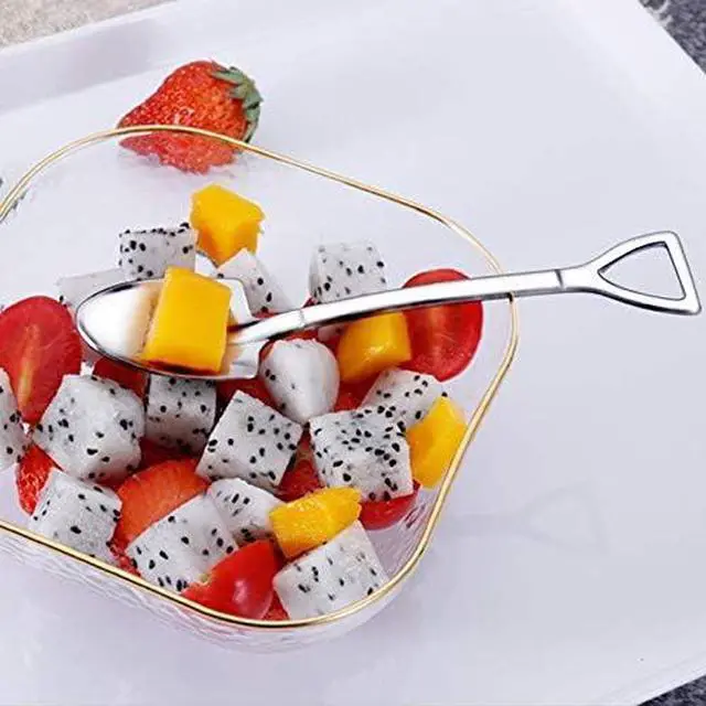 Alt view image 4 of 7 - 10 Pack Dessert Spoon 6 inch Shovel Shape Stainless Steel Spoons Ice Cream Fruit Spoon for Home Kitchen or Restaurant