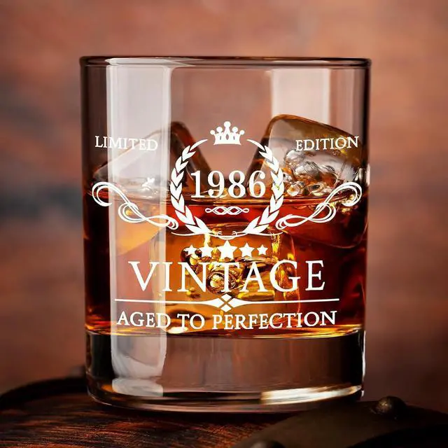 Alt view image 5 of 7 - AOZITA 40th Birthday Gifts for Men - 40th Birthday Decorations for Men, Party Supplies - 40th Anniversary Ideas for Him, Dad, Husband, Friends - 11oz Whiskey Glass