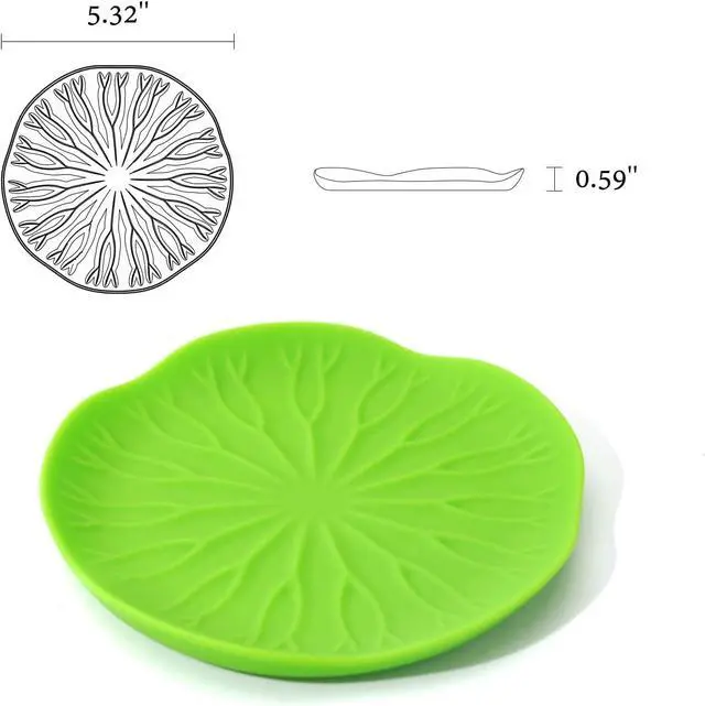 Alt view image 7 of 7 - KITCHENDAO Silicone Spoon Rest - Green, Floral Pattern - 5.9 x 4.9 Inches - Dishwasher Safe, BPA Free for Women - 1 Pack With Color Box
