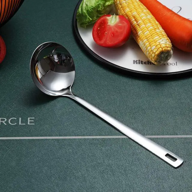 Alt view image 2 of 7 - Stainless Steel Ladle, Berglander Soup Ladle, Cooking Ladle, Kitchen Ladle, Metal Soup Spoon For Cooking Non-Stick And Heat Resistant, Dishwasher Safe, Easy to Clean