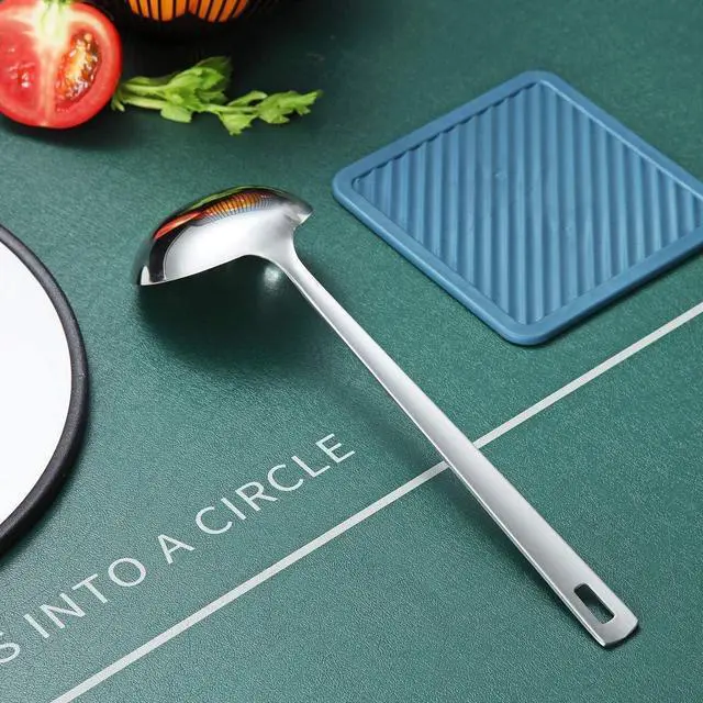 Alt view image 4 of 7 - Stainless Steel Ladle, Berglander Soup Ladle, Cooking Ladle, Kitchen Ladle, Metal Soup Spoon For Cooking Non-Stick And Heat Resistant, Dishwasher Safe, Easy to Clean