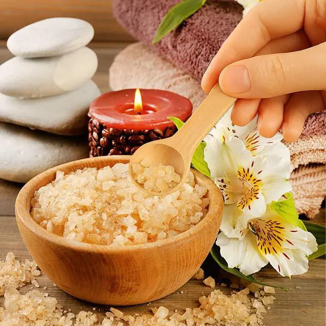Alt view image 4 of 6 - HANSGO 24PCS Mini Wooden Spoons, 3 Inches Small Bath Salt Spoon Wooden Little Teaspoons for Sugar Scrub Jars Spice Condiments Jam