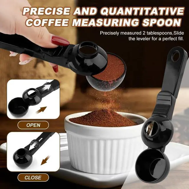 Alt view image 5 of 7 - Coffee Scoop & Funnel for K-Cups Reusable, Coffee Spoon with Slide Scoop Measuring Scoo p with Funnel for Filling Water Bottles for Ground Coffe e Protein Powder without Spilling (black2)