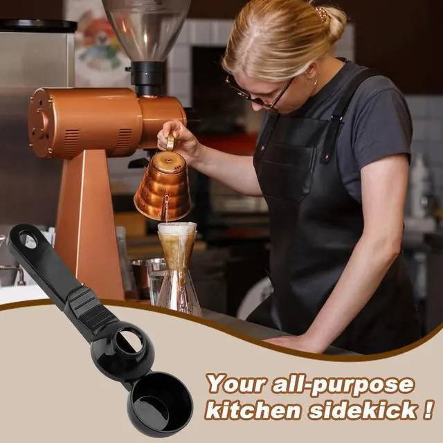 Alt view image 6 of 7 - Coffee Scoop & Funnel for K-Cups Reusable, Coffee Spoon with Slide Scoop Measuring Scoo p with Funnel for Filling Water Bottles for Ground Coffe e Protein Powder without Spilling (black2)