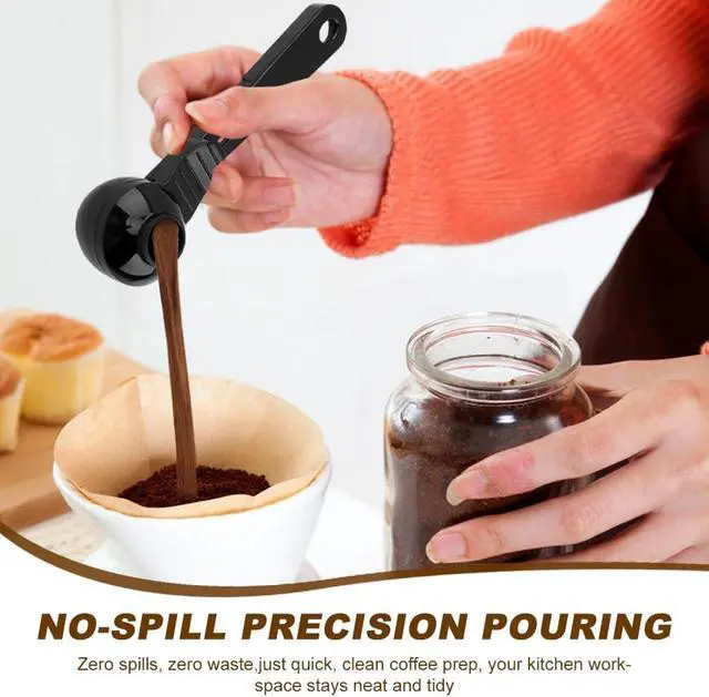 Alt view image 7 of 7 - Coffee Scoop & Funnel for K-Cups Reusable, Coffee Spoon with Slide Scoop Measuring Scoo p with Funnel for Filling Water Bottles for Ground Coffe e Protein Powder without Spilling (black2)