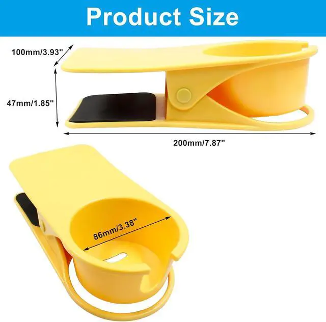 Alt view image 2 of 5 - Jiozermi Drinking Cup Holder Clip, Desk Drink Holder with Clip,Yellow | Desk Drink Holder, Adirondack Chair Compatible, For Water Beverage Soda Coffee Mug