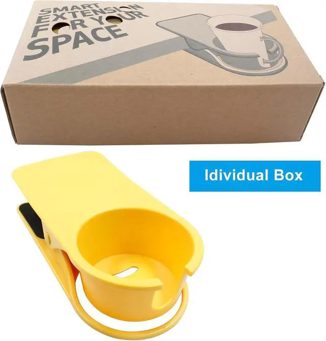 Alt view image 5 of 5 - Jiozermi Drinking Cup Holder Clip, Desk Drink Holder with Clip,Yellow | Desk Drink Holder, Adirondack Chair Compatible, For Water Beverage Soda Coffee Mug