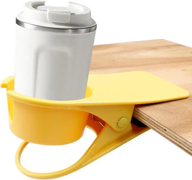 Alt view image 4 of 5 - Jiozermi Drinking Cup Holder Clip, Desk Drink Holder with Clip,Yellow | Desk Drink Holder, Adirondack Chair Compatible, For Water Beverage Soda Coffee Mug