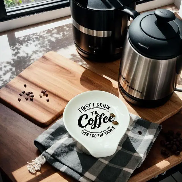 Alt view image 6 of 6 - Coffee Spoon Rest Ceramic, Kitchen Spoon Holder For countertop, Cafe Station Bar Accessories,Small Spoon Rest Cute For Coffee Bar