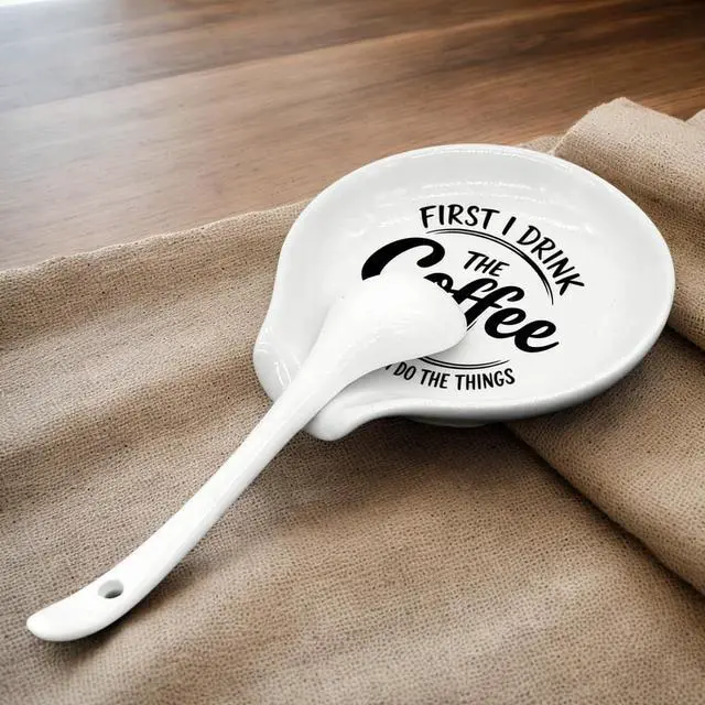 Alt view image 4 of 6 - Coffee Spoon Rest Ceramic, Kitchen Spoon Holder For countertop, Cafe Station Bar Accessories,Small Spoon Rest Cute For Coffee Bar