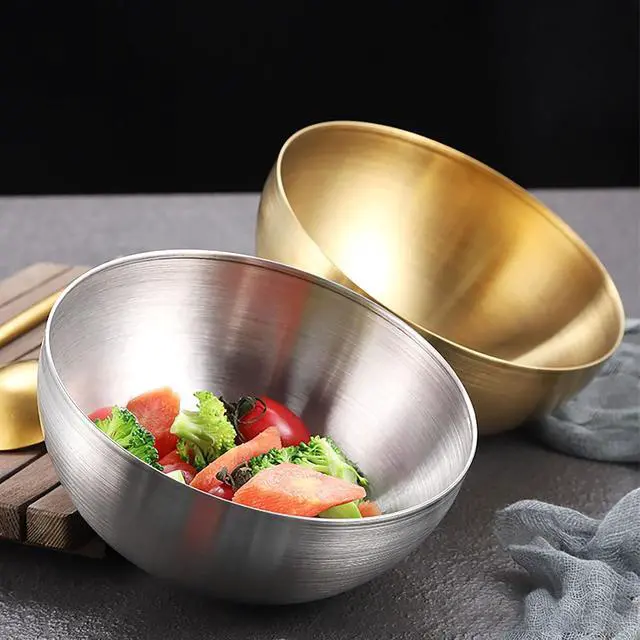 Alt view image 4 of 4 - Stainless Steel Salad Bowl, 720 Ml (0.2 Gal) Food Grade Bowl for Salads, Soup, Rice, Cereal, Breakfast, Dinner, Serving and Oatmeal at Home and Outdoors (1, 15 cm)