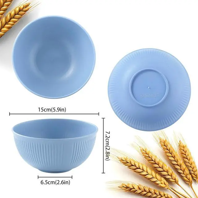 Alt view image 2 of 7 - 8PCS Cereal Bowl, Unbreakable 24 OZ Wheat Straw Cereal Bowls, Kitchen Bowls for Ramen, Cereal, Snack, Soup, Salad and Rice, Microwave & Dishwasher Safe (Set of 8)