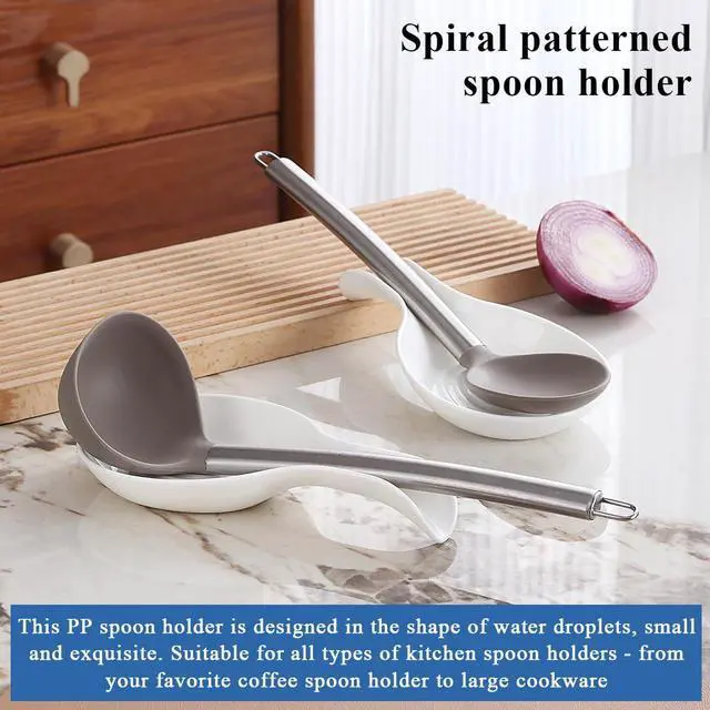 Alt view image 3 of 7 - Kyraton Spoon Rest 2 Pack, Plastic Spoon Holder For Kitchen Counter, Kitchen Utensil Rack For Spoons, Tongs, Spatulas, Spoon Rack For Hob, Dishwasher Safe