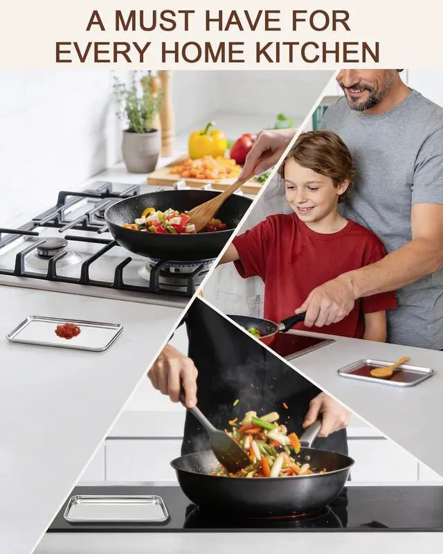 Alt view image 6 of 7 - 2 Pack Spoon Rest for Stove Top Kitchen Counter Stainless Steel Spoon Rest Coffee Spoon Holder Ladle Cooking Spatula Rest Heat-Resistant Drip Tray Dishwasher Safe Home Cooks Gifts 7.08in. x3.93in.