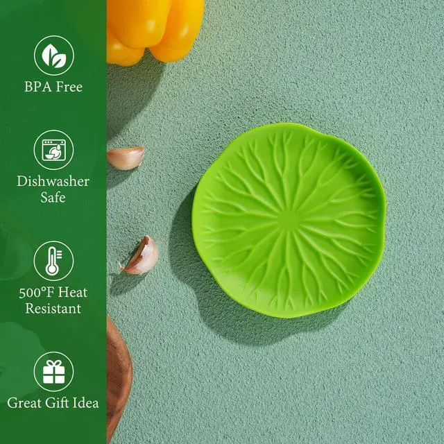 Alt view image 2 of 7 - KITCHENDAO Silicone Spoon Rest - Green, Floral Pattern - 5.9 x 4.9 Inches - Dishwasher Safe, BPA Free for Women - 1 Pack With Color Box
