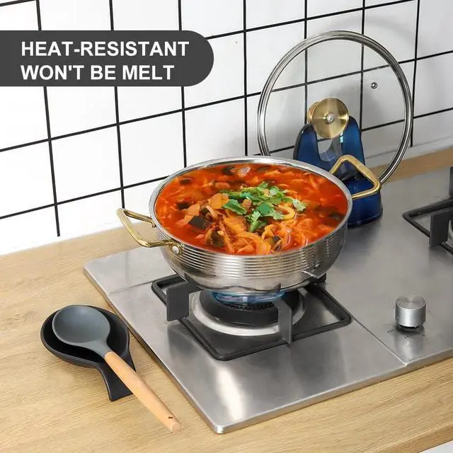 Alt view image 3 of 7 - Nihow Ceramic Spoon Rest for Stove Top/Kitchen Counter,Black | Spoon Holder,Heat Resistant, Dishwasher Safe, Easy Clean,Countertop/Cooking