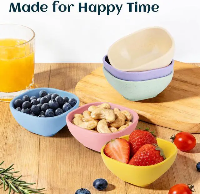 Alt view image 7 of 7 - Soy Sauce Dish 5 OZ, Unbreakable Small Bowls for Dip - Colorful | Chip and Dip Bowl, Wheat Straw Bowl Set of 6, Dipping Sauce Cups for Party, Kitchen, Microwave Safe Dipping Bowls for Ketchup