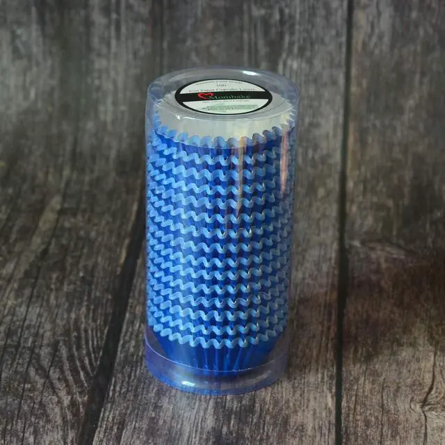 Alt view image 7 of 7 - Mini Blue Foil Cupcake Liners Muffin Baking Cups for Party and More, 300-Count