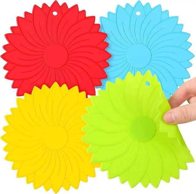 Main image of Maxdot 4 Pcs Large Rubber Jar Opener Pads Non Slip Seniors, Bright Colors | 6.10 Inch Multi Function for Tight Jars and Bottles, Arthritis Friendly for Weak Hands, Heat Resistant Gripper Coaster