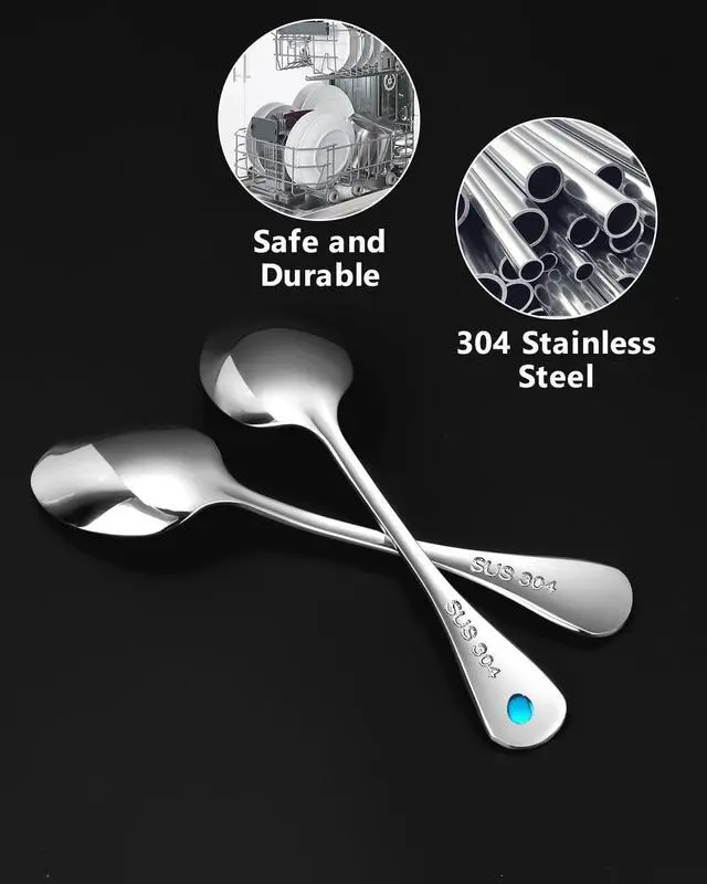 Alt view image 4 of 7 - 6PCS Mini Stainless Steel Spoons (Upgraded Larger Size 3.54 inch) - Small Salt Spoons SUS 304 Food Grade Mini Seasoning Spoon for Powder Spices Jars, Pepper, Sugar, Honey