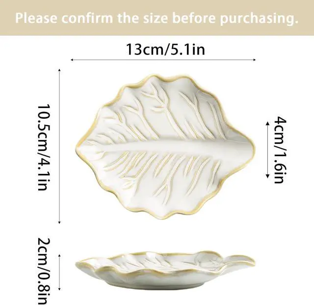 Alt view image 3 of 7 - Mecaikru Ceramic Spoon Rest, 5.1 in Leaf Shape for Stove Top and Counter | Fits spoons, ladles, spatulas and coffee stirrers beside the stove, sink, coffee bar or dining table.