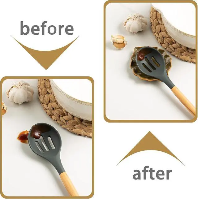 Alt view image 6 of 7 - Mecaikru Ceramic Spoon Rest, 5.1 in Leaf Shape for Stove Top and Counter | Fits spoons, ladles, spatulas and coffee stirrers beside the stove, sink, coffee bar or dining table.
