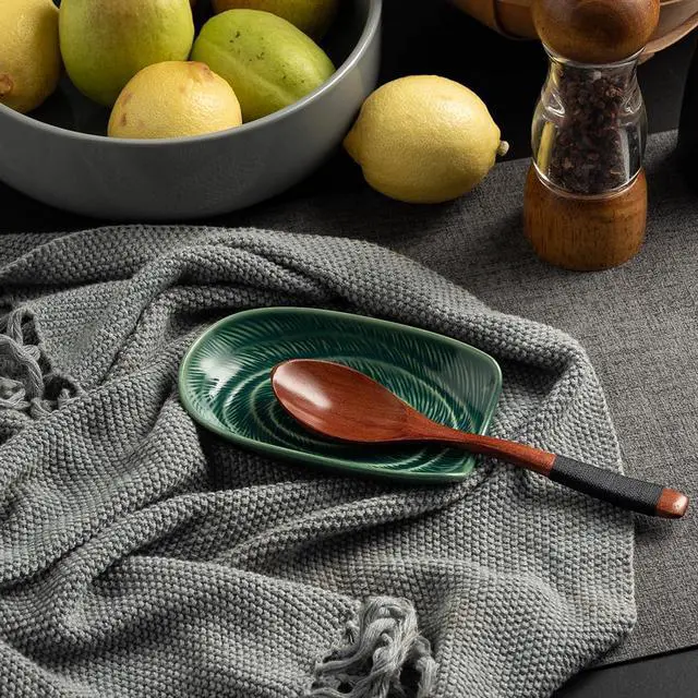Alt view image 2 of 7 - Ceramic Spoon Rest for Stove Top, Spoon Holder for Kitchen Counter | Works as a coffee spoon rest and utensil rest for ladles, spatulas and stirrers, fitting daily use and housewarming gifts.